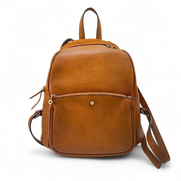 Lauren Conrad Mini Brown Adjustable Strap Backpack/Bag Zipper Faux Leather - Picture 1 of 13